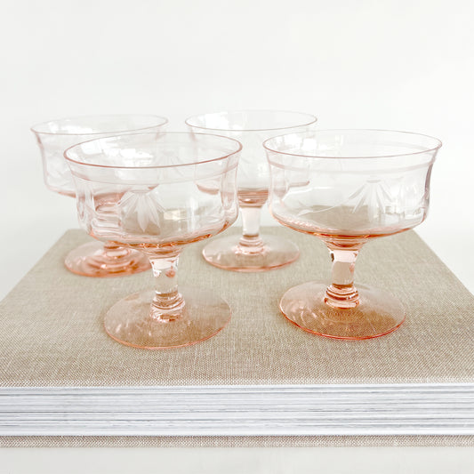 Vintage Tiffin-Franciscan Pink Low Sherbet Glass, sold individually