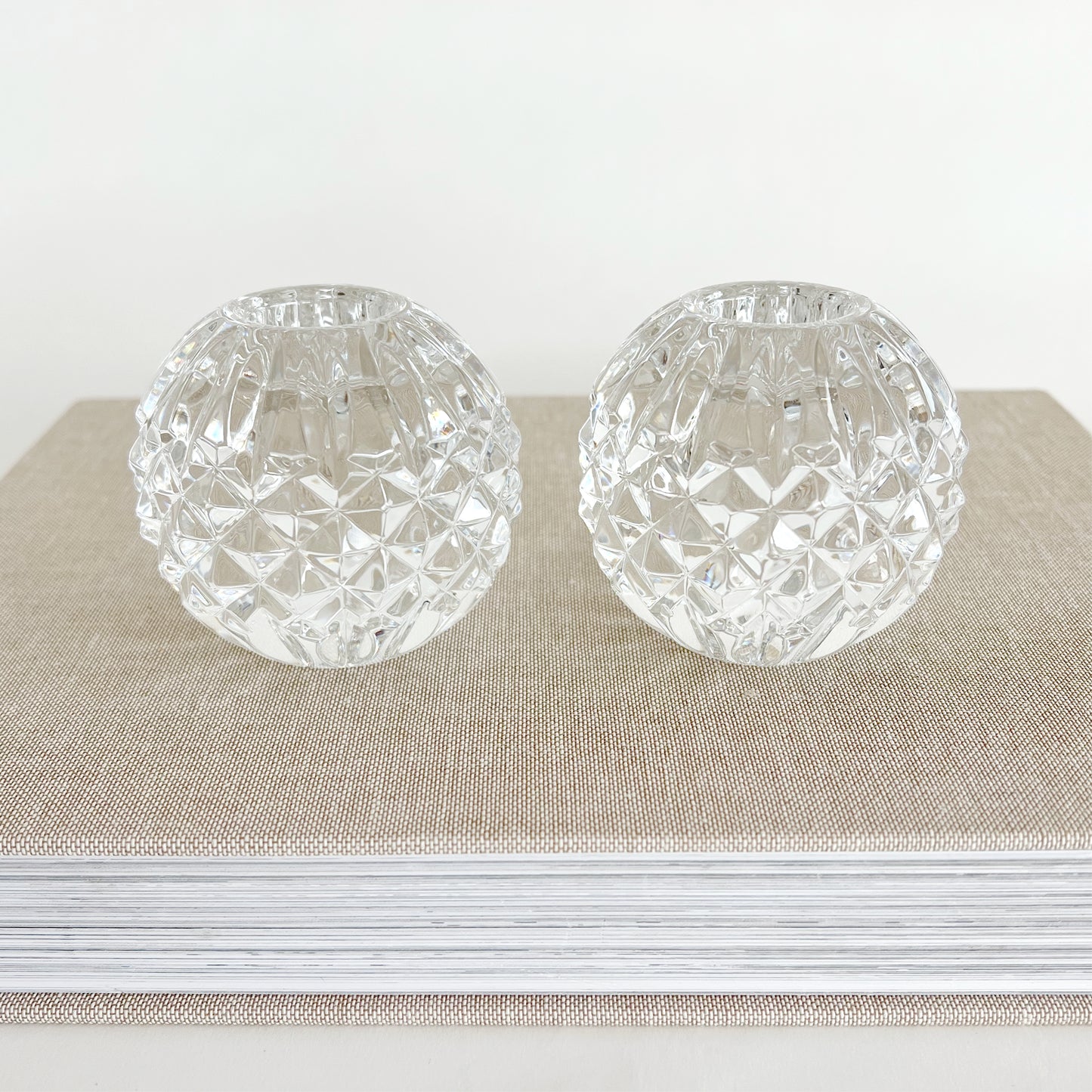 Vintage Waterford Crystal Votive Candleholders, pair