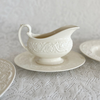 Wedgwood Patrician Gravy Boat with Attached Underplate