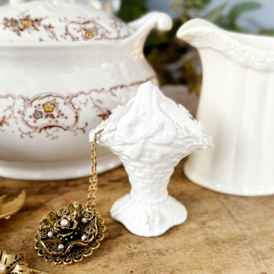 Vintage English Coalport Basket and Flower Ornament