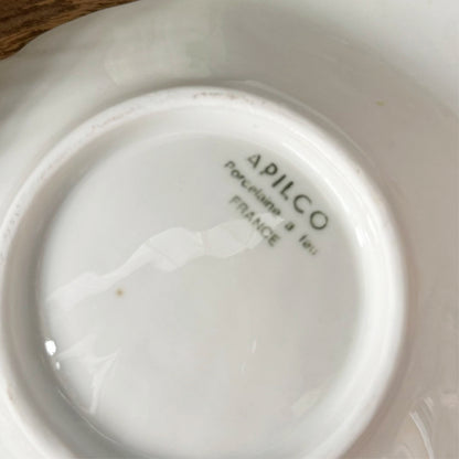 Vintage France Apilco Porcelain Shell Dish, pair