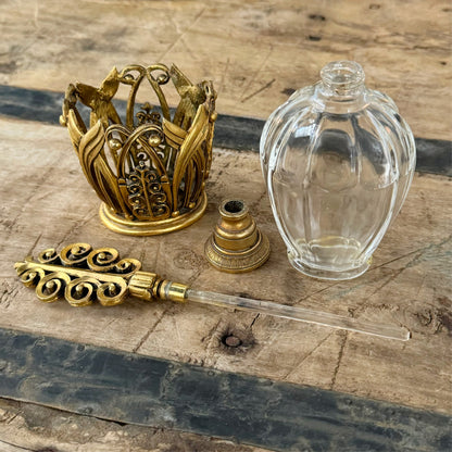 Vintage Hollywood Regency Matson Perfume Bottle with Scroll Stopper Design