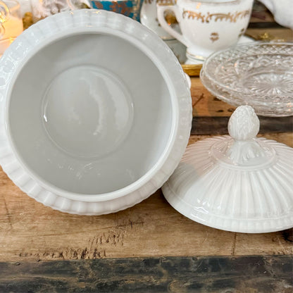 Vintage KPM Kurland White Porcelain Fluted Box